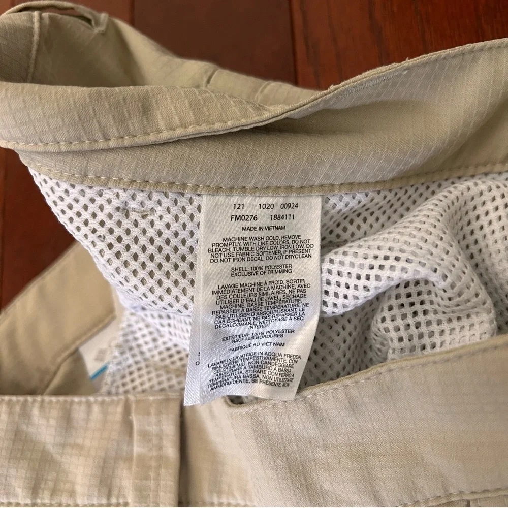 Columbia PFG Cargo Shorts Men’s Size 34 Beige 10” Inseam Fishing Performance